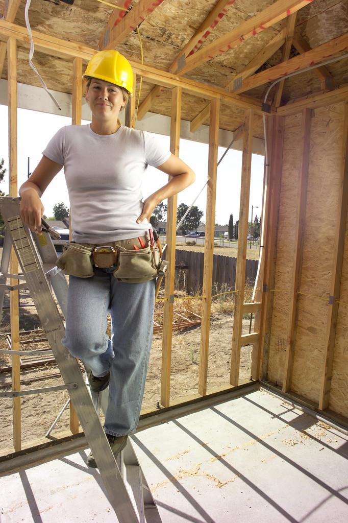 Woman Working in Construction